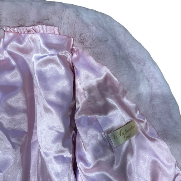 Lavender Fur Jacket Short Sleeve Size 36 - Picture 6 of 7